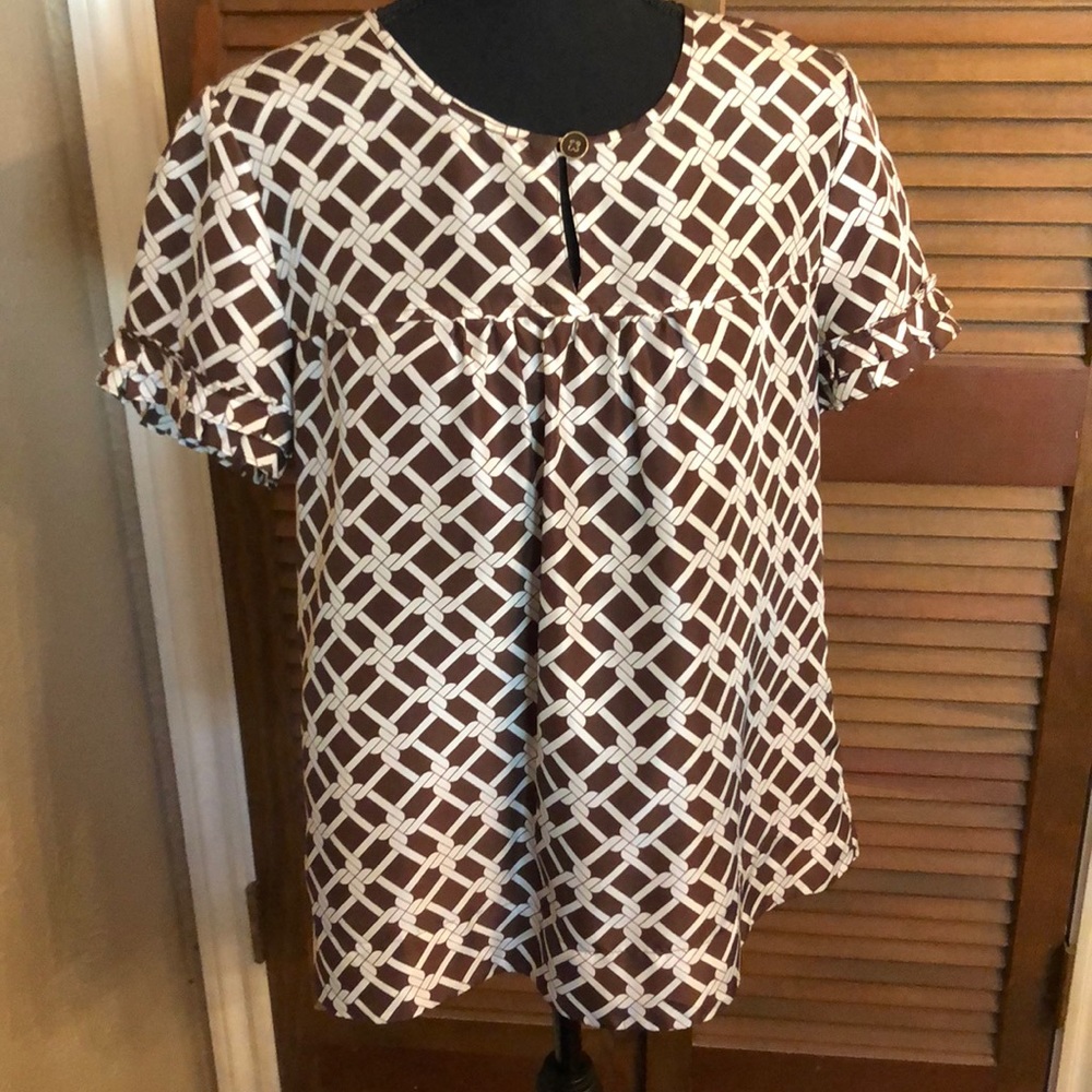 Banana Republic Graphic Print Silk Blouse